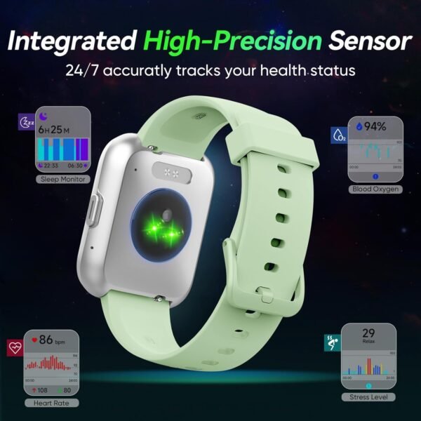 Fitpolo Smart Watches for Men/Women, 1.8'' Alexa Built-in Fitness Tracker Watch with Bluetooth Calls, IP68 Waterproof, Heart Rate/Sleep/SpO2/Stress Monitor, 110 Sport Modes for Android & iPhone - Image 5