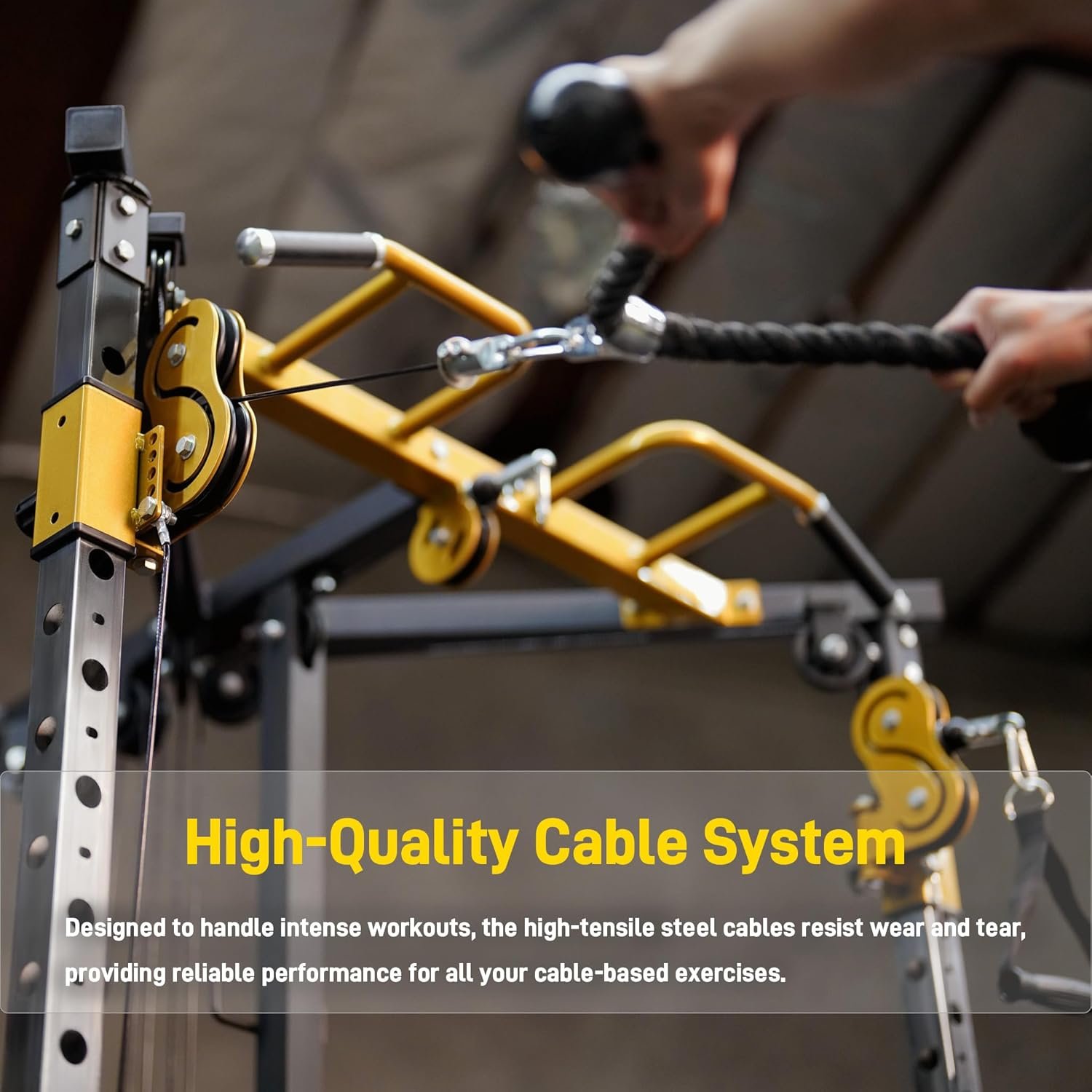 Versatile Power Rack with Cable Pulley System, Power Cage for Strength Training, Bench Press and Pull-Ups - Image 5