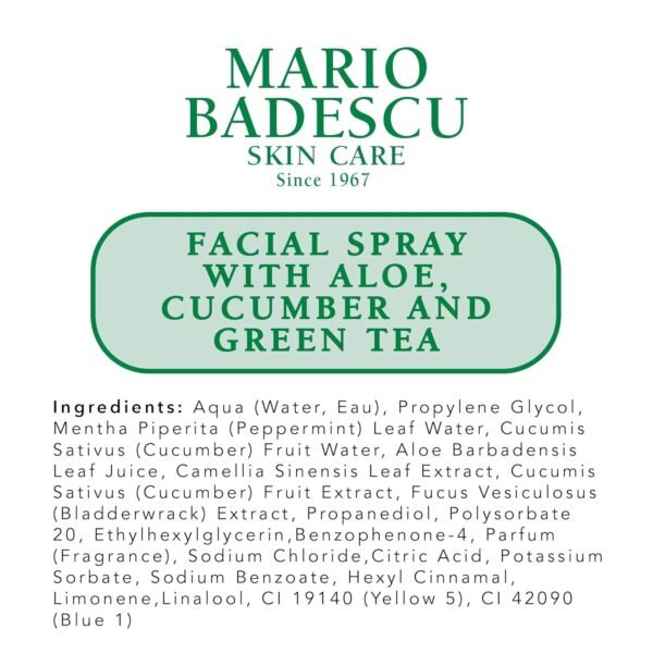 Mario Badescu Facial Spray with Aloe, Cucumber and Green Tea for All Skin Types, Face Mist that Hydrates & Invigorates - Image 8