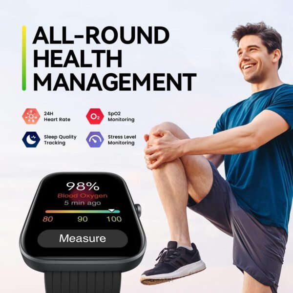 Amazfit Bip 3 Pro Smart Watch for Men, GPS, 14-Day Battery Life, Activity Fitness Tracker with 60+ Sports Modes, Water Resistant, Sleep & Heart Rate Monitor, for Android Phone & iPhone, Black - Image 6