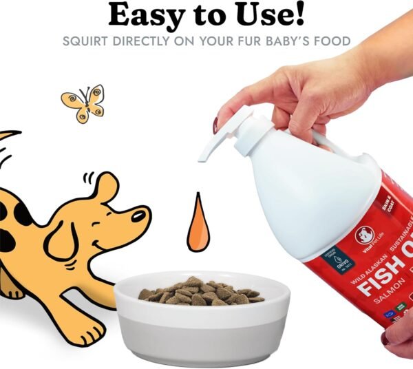 Fish Oil for Dogs - Healthy Skin & Coat, Salmon, Pollock, All Natural Supplement for Pets, Itching Scratching Allergy & Inflammation Defense, Omega 3 EPA DHA, Brain & Heart Health, 64 oz - Image 4