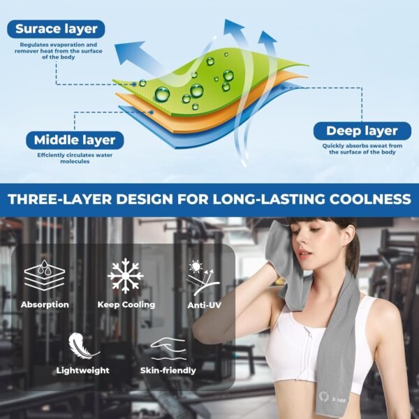 Sukeen 10 Pack Cooling Towels (40"x12"), Neck and Face, Microfiber Cool Towel, Soft Breathable Chilly Towel for Yoga, Golf, Gym, Camping, Running, Workout & More Activities - Image 5