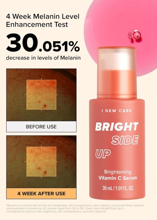 I DEW CARE Vitamin C Face Serum - Bright Side Up | Hydrating with Niacinamide, Korean Glass Skin Care, Facial Treatment, Non-irritating, Lightweight, Exfoliating, Repairing Essence, 1.01 FL Oz - Image 5