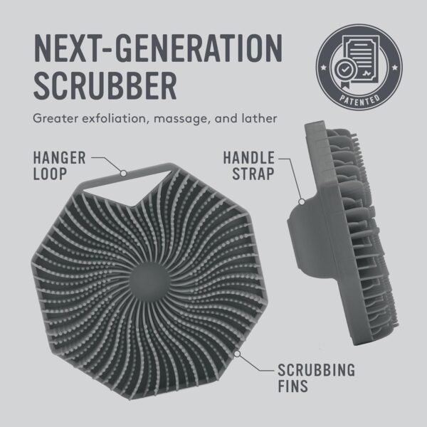 Sud Scrub® Antimicrobial Silicone Body Scrubber, Exfoliating Body Scrubber for Sensitive Skin, Eco Friendly Shower Scrubber for Body, Silicone Body Brush for Showering, Charcoal - Image 6