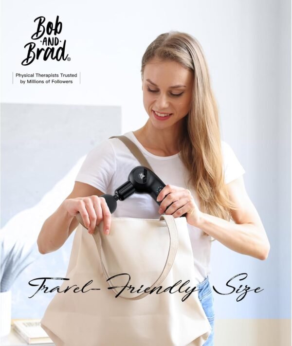 BOB AND BRAD D2 Mini Massage Gun with 6 Adjustable Angle, Small Deep Tissue Massage Gun, Travel Portable Percussion Muscle Massager Gun with 5 Speeds and 5 Replacement Heads, FSA and HSA Eligible - Image 9