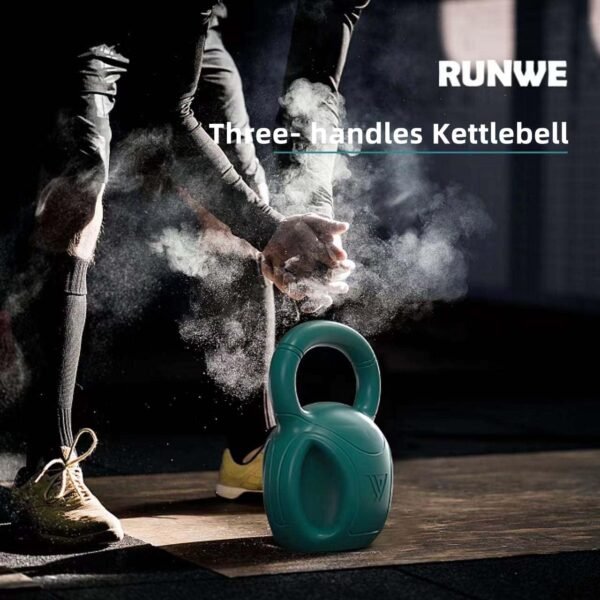 RUNWE 3 Handle Kettlebells Weight - Weight for Women Options 5, 10, 15 and 20 LB for Russian Twists AB Exercise, Weightlifting and Core Fitness Exercise Home Gym [Single in Sold] - Image 8