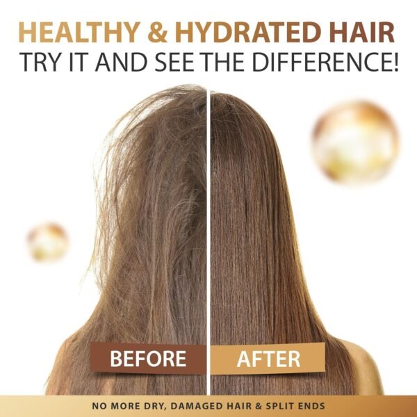Hair Treatment Oil For Damaged Hair, Hair Treatment Serum For Frizzy & Dry Hair, Hair Vitamin Oil Capsules with Argan, Avocado, Moroccan Oil, Anti Frizz Leave in Conditioner with Vitamin A, C, E & B5 - Image 6