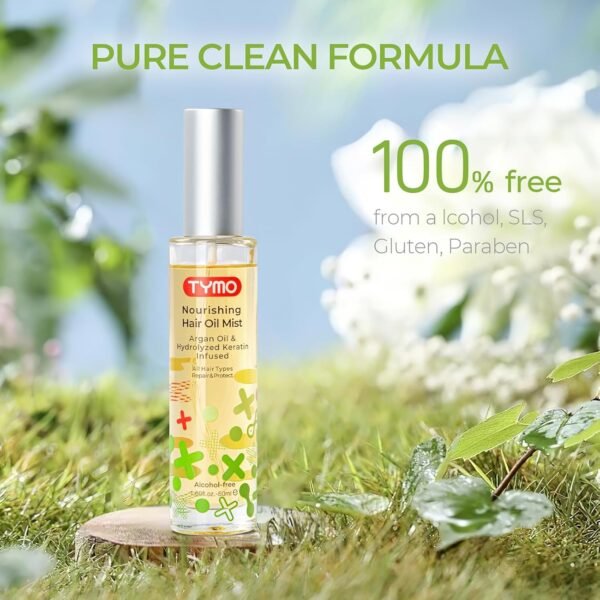 TYMO Argan Hair Oil Spray - Hydrating Veganic Natural 6 Blend Oil for Frizzy & Dry Hair, Organic Pure Formula, Daily Use for Hair, Smooth Damaged Ends, Olive Oil Infused, Add Shine - Image 6