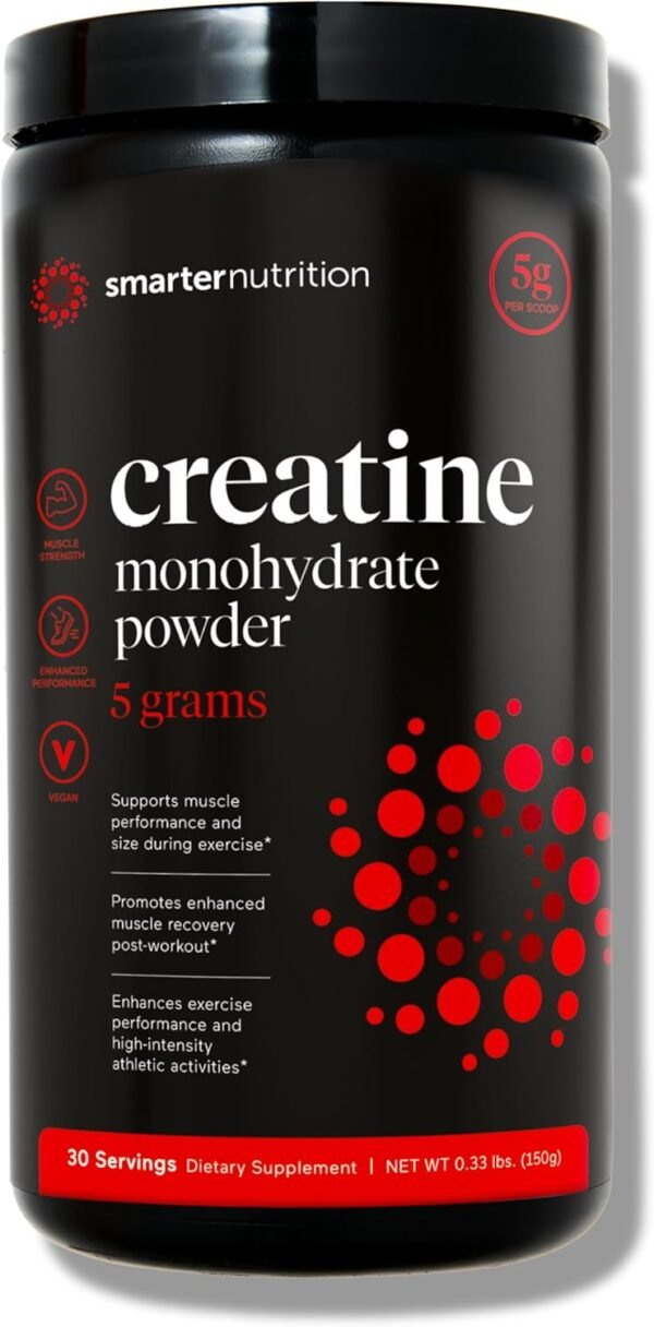 Smarter Nutrition Creatine Monohydrate Powder 150g, 5000mg Per Serving (5g) - Keto Friendly, Unflavored, Gluten-Free, Pre & Workout Recovery Support, Promotes Muscle Mass &. Endurance - 30 Servings - Image 2