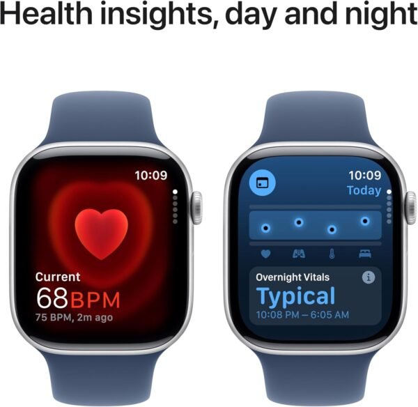 Apple Watch Series 10 [GPS + Cellular 46mm case] Smartwatch with Silver Aluminium Case with Denim Sport Band - M/L. Fitness Tracker, ECG App, Always-On Retina Display, Water Resistant - Image 7