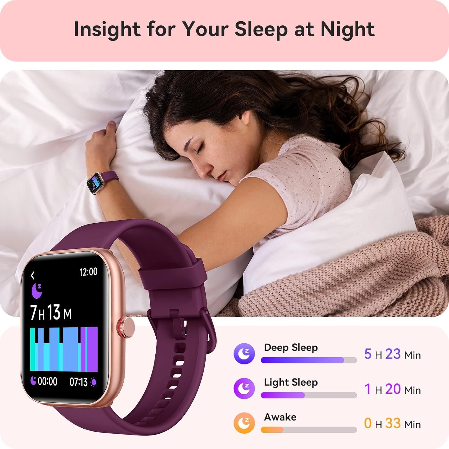 Smart Watch for Women Men, Smartwatch for iPhone & Android Bluetooth (Answer/Call) Built-in Alexa, 1.91" HD Fitness Tracker with 105+ Sport Modes, IP68 Waterproof, Sleep/Heart Rate/SpO2/Stress Monitor - Image 5
