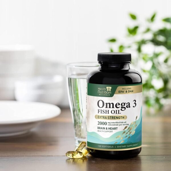 Omega 3 Fish Oil 2000mg Triple Strength Rapid Release Softgels, Omega-3 Supplements, Natural Brain Heart Joint Health & Immune Support - Fatty Acids with EPA & DHA - Fish Oil Supplement - 120 Softgels - Image 8