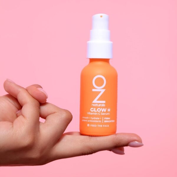 OZNaturals Glow Vitamin C Serum for Face - Brightening Anti Aging Serum with Hyaluronic Acid, Green Tea, and Vitamin E - Targets Age Spots - 1 oz - Image 9