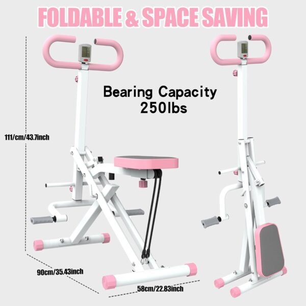 Squat Machine for Home, Squat Ride / Rowing Machine with Adjustable Resistance, Foldable Exercise Equipment, Glute & Leg Cardio Workout Machine - Image 8