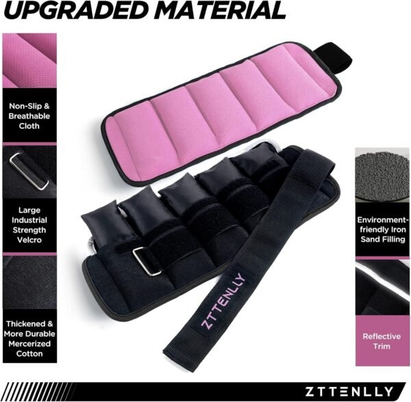 5/10/15/18/20lbs Pair Adjustable Ankle Weights with Carry Bag Sets for Women Men Kids To Running, Walking, Fitness Training, Yoga, - Image 3