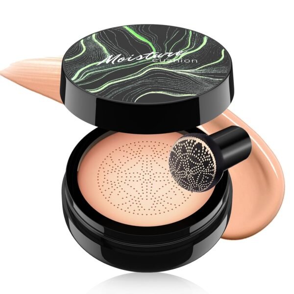 Mushroom Head Air Cushion CC Cream Strong Concealer, Moisturizing BB Cream Makeup Base Primer Even Skin Tone for All Skin Types, Face Makeup Cushion Foundation Long Lasting (Nude) - Image 2