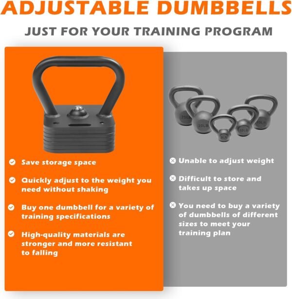 Adjustable Kettlebell Handle Square Exercise Fitness Kettlebell Grip Training & Weightlifting Equipment for Men Women Strength, Conditioning & Cross-Training - Image 5