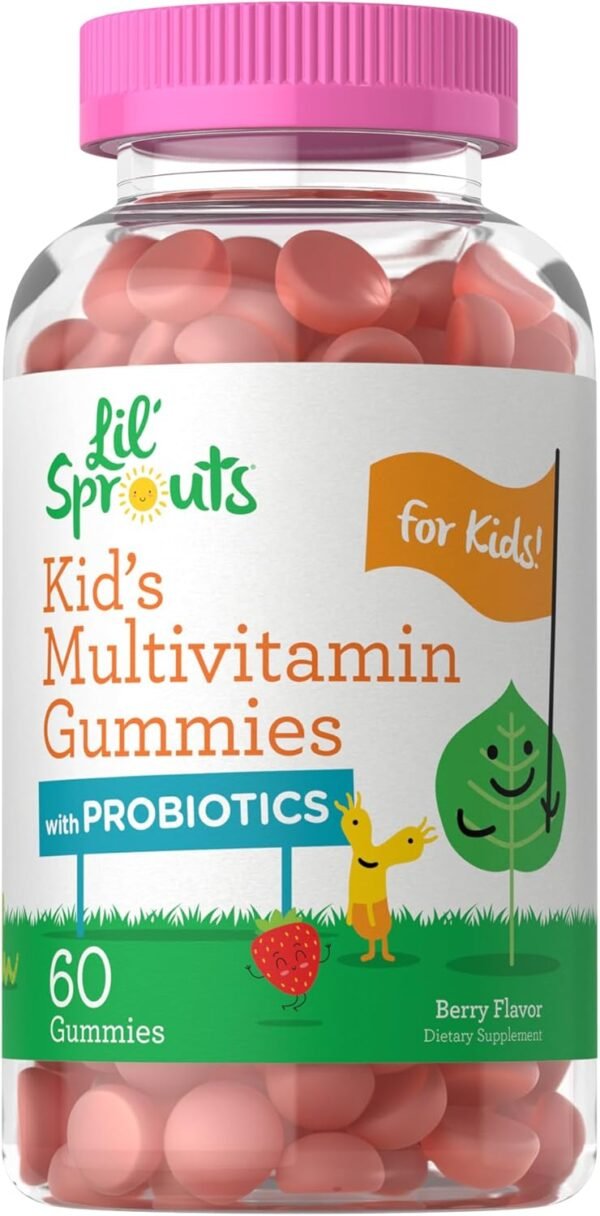 Carlyle Kids Multivitamin Gummies with Probiotics | 60 Chewables | Berry Flavor | Vegetarian, Non-GMO, Gluten Free Children's Supplement | by Lil' Sprouts | Packaging May Vary - Image 2