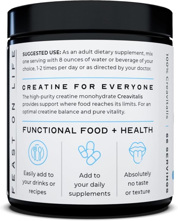 Muscle Feast Creavitalis Micronized Creatine Monohydrate Powder | Premium Pre-Workout or Post-Workout | Easy to Mix, Gluten-Free, Safe and Pure, Unflavored, 200g - Image 9