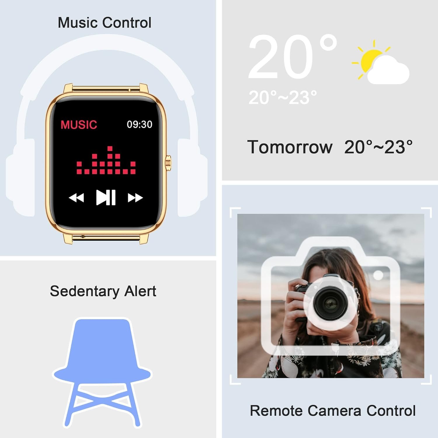 KALINCO Smart Watch, Fitness Tracker with Heart Rate Monitor, Blood Pressure, Blood Oxygen Tracking, 1.4 Inch Touch Screen Smartwatch Fitness Watch for Women Men Compatible with iOS Android - Image 7