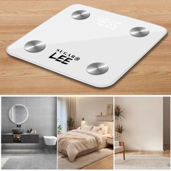 SugarLee Smart Body Fat Scale, Digital Bathroom Scale for Body Weight, Smart Scale with Precise and Clear Large LCD Display, 6mm Tempered Glass, 500 LBS - Image 9