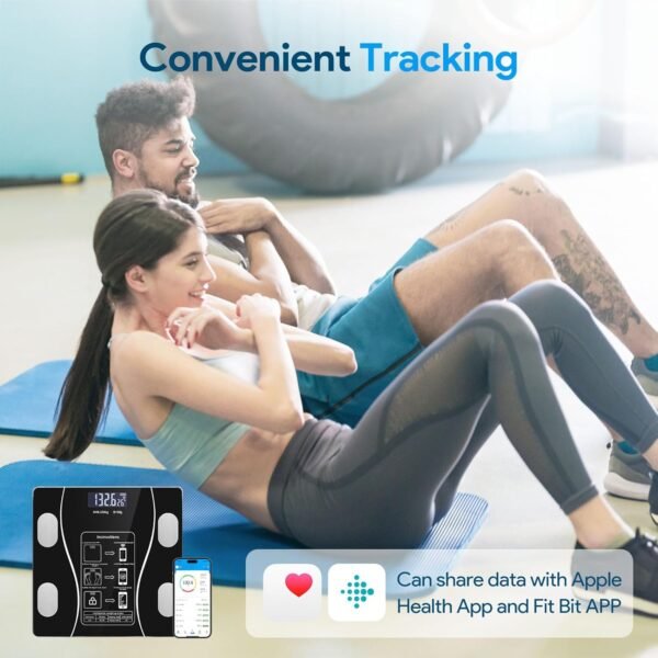 Smart Body Fat Scale with Led Display - Digital Bathroom Scale with Bluetooth, Accurate Body Composition Measurement, Muscle Mass, BMI, and Body Water Analysis - Image 6