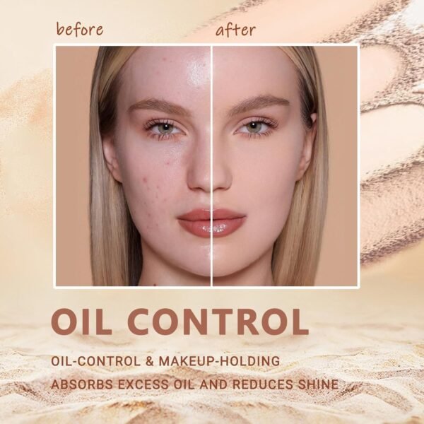 Oil Control Face Pressed Powder,Matte Smooth Flawless Finishing Powder Makeup,Lightweight Waterproof Long-Lasting Setting Powder Foundation,0.35 Oz(PURE BEIGE) - Image 3