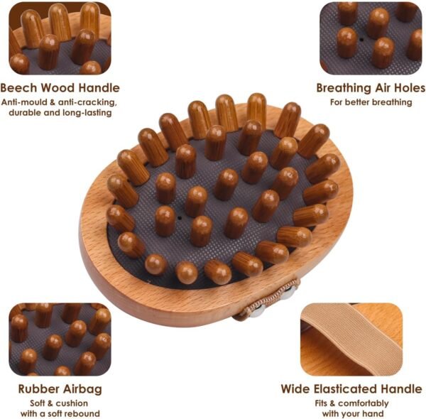 Wooden Massage Comb, Body Scalp Trigger Point Massage Tool, Meridians Massager, Gua Sha Massager Comb for Body Relief & Hair Growth - Image 4