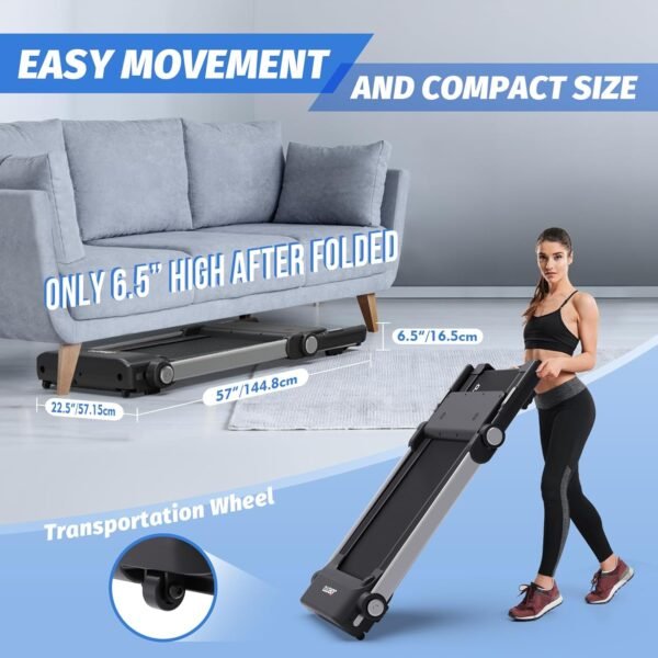 JOROTO F5 Bluetooth Foldable Treadmill, Out-of-The-Box Folding Treadmills, MAX 265 Lbs Capacity, Portable Treadmill for Office and Home, Plus 44 Days Free Running App Membership - Image 6