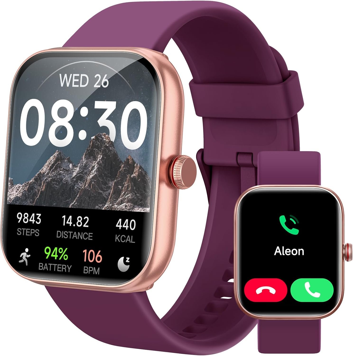 Smart Watch for Women Men, Smartwatch for iPhone & Android Bluetooth (Answer/Call) Built-in Alexa, 1.91" HD Fitness Tracker with 105+ Sport Modes, IP68 Waterproof, Sleep/Heart Rate/SpO2/Stress Monitor - Image 2