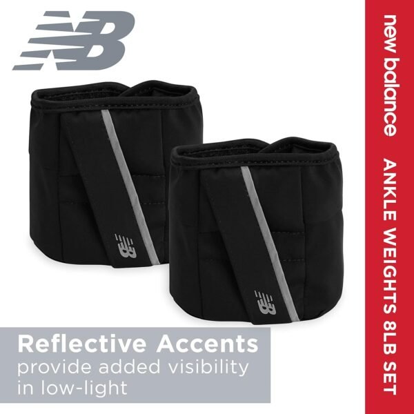 New Balance Ankle Weights For Women & Men - Adjustable Strength Training Weight Sets for Walking, Running, Pilates, Yoga, Dance, Aerobics, Cardio Exercises (3, 5lb & 8 Pound Sets) - Image 4