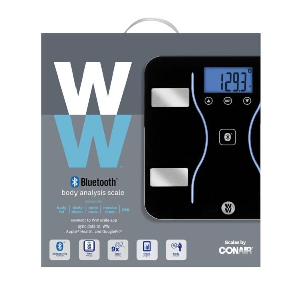Weight Watchers Scales by Conair Bathroom Scale for Weight, Glass Digital Scale, Bluetooth Scale, BMI Scales Digital Weight and Body Fat for up to 9 Users, Measures Weight up to 400 Lbs, Black - Image 10