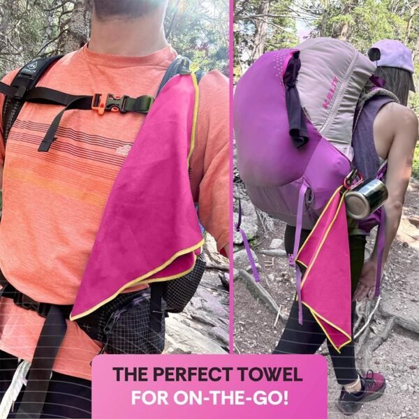 Elite Tail Magic- Lightweight Soft Compact Travel Towel | Quick Drying Backpacking Towel Ultralight with Loop Strap | Sport and Gym Microfiber Face Cloth Yoga | Small 12.5 x 9.6 inches - Image 7