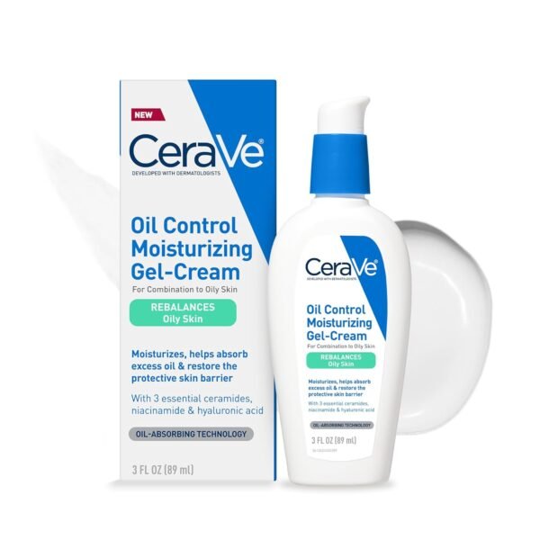 CeraVe Oil Control Moisturizing Gel-Cream, Face Moisturizer for Oily Skin, Niacinamide, Hyaluronic Acid & Oil Absorbing Technology To Rebalance Oily Skin, Non-Comedogenic, Fragrance Free & Oil-Free - Image 2