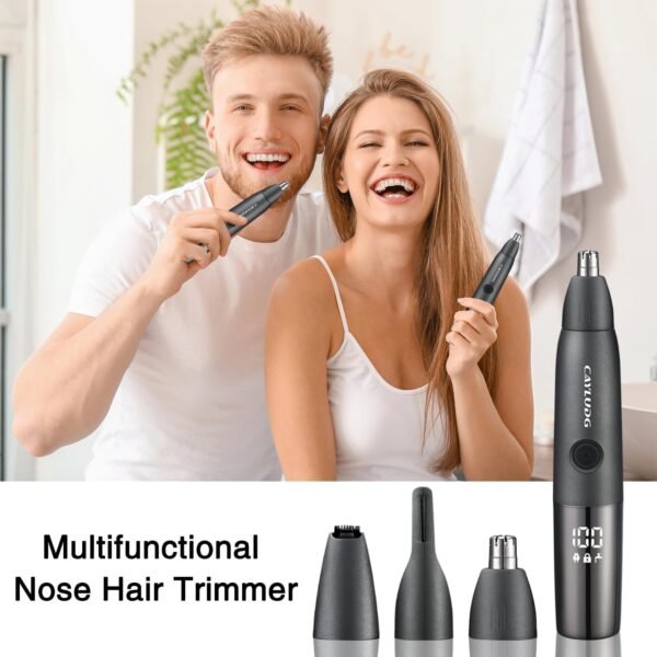 Nose Hair Trimmer for Men: 2025 Professional Rechargeable Painless Eyebrow Facial Ear Nose Hair Trimmer for Men Women, IPX7 Waterproof, LED Display Dual Edge Blades Clipper, Easy Cleaning - Image 8