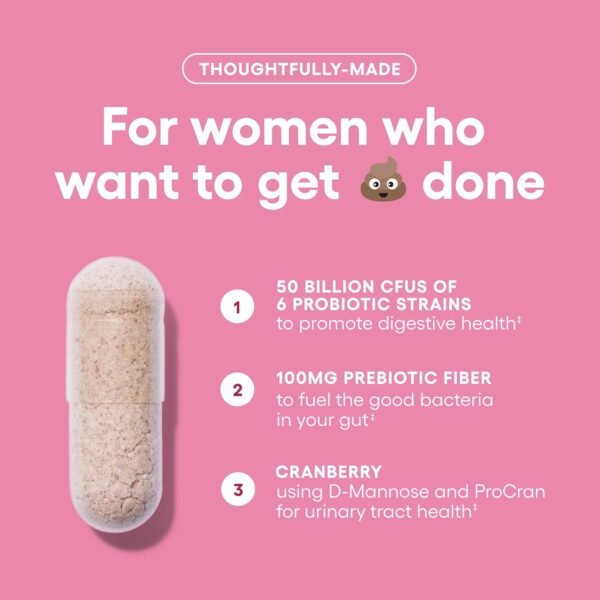 Physician's CHOICE Probiotics for Women - PH Balance, Digestive, UT, & Feminine Health - 50 Billion CFU - 6 Unique Strains for Her - Organic Prebiotics, Cranberry Extract+ - Women Probiotic - 30 CT - Image 4