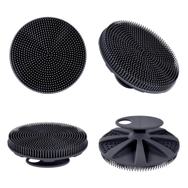 INNERNEED Food-Grade Soft Silicone Body Scrubber Shower Brush Handheld Cleansing Skin Brush, Gentle Exfoliating and Lather Well (Black) - Image 9