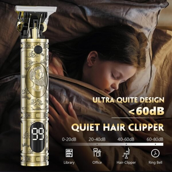Cordless Hair Clippers for Men Professional Beard Trimmers with LCD Display Electric Rechargeable Shaver Zero Gapped T/Blade Cutting Kit Gift for Women Men Children - Image 6