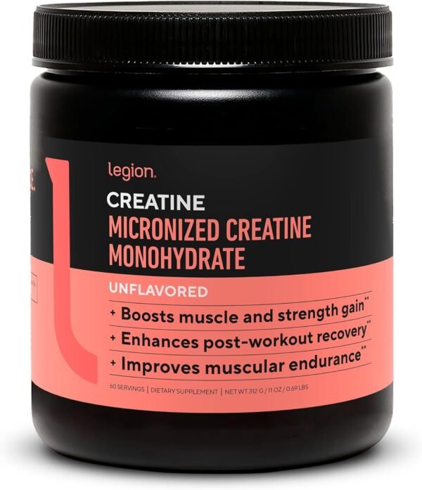 LEGION Micronized Creatine Monohydrate Supplement - Clean Creatine Powder for Muscle Gain & Post Workout Recovery - Micronized Creatine Supplement for Maximum Absorption (60 Servings, Unflavored) - Image 2