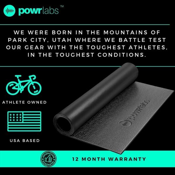 Powr Labs Sweat Proof Exercise Bike Mat, Stationary Bike Mat, Indoor Bike Mat, Exercise Bike Mats, Bike Mat Indoor Cycling, Exercise Bike Mat for Carpet Works with Peloton Bike Mat Wahoo Kickr - Image 8