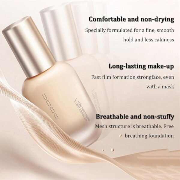 Uodo Liquid Foundation, Moisturizing Light Foundation, Matte Long Lasting Foundation, Base Uodo Liquid Foundation, Hydrating And Long-Lasting Foundation For All Skin Types (Oil control #W03, one size) - Image 4