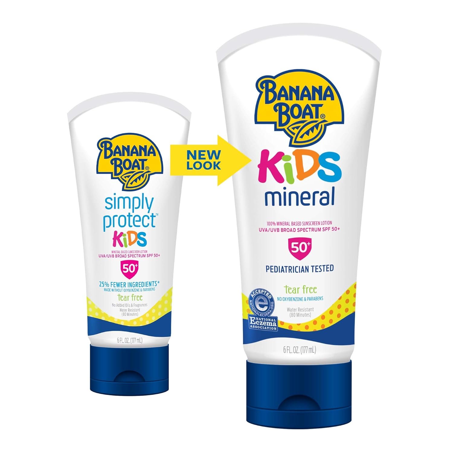 Banana Boat Kids 100% Mineral Sunscreen Lotion SPF 50, Twin Pack | Kids Sunscreen, Kids Sunblock, Banana Boat Mineral Sunscreen for Kids, Oxybenzone Free Sunscreen SPF 50, 6oz each (Pack of 2) - Image 3