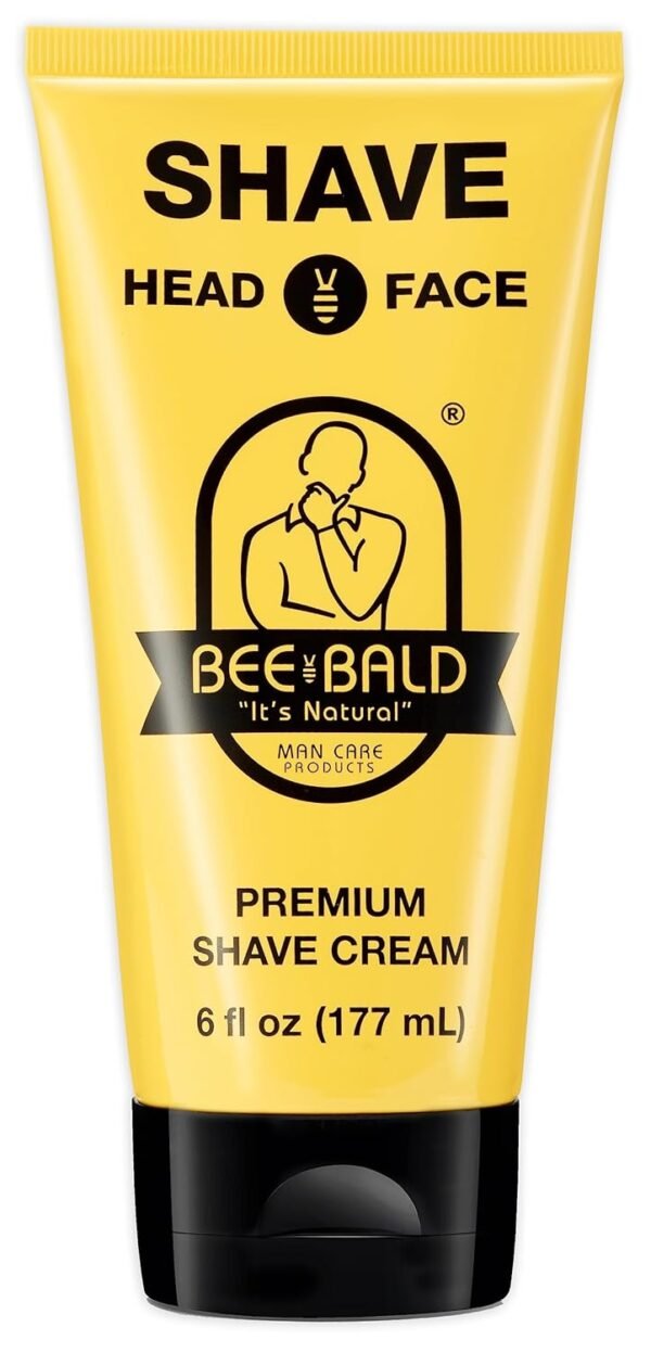 Bee Bald SHAVE Premium Shaving Cream Goes On Light & Slick That's Incredibly Smooth & Quick For Both Face And Head, 6 Fl Oz - Image 2