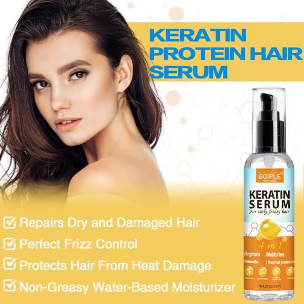 Coconut Heat Protectant Spray - Keratin Protein Hair Serum Anti Frizz Control Repair - Rose Water Moisturize Anti-Frizz Smooth Products (3PCS) - Image 5