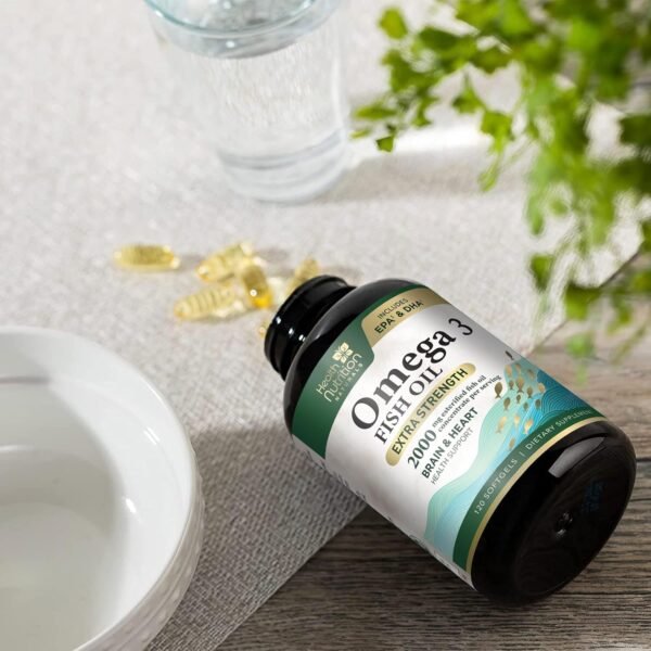 Omega 3 Fish Oil 2000mg Triple Strength Rapid Release Softgels, Omega-3 Supplements, Natural Brain Heart Joint Health & Immune Support - Fatty Acids with EPA & DHA - Fish Oil Supplement - 120 Softgels - Image 9