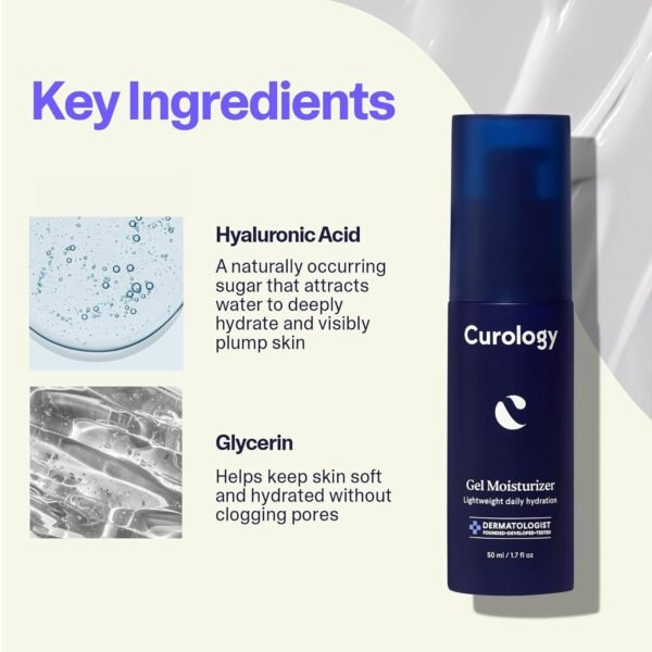 Curology Gel Face Moisturizer, Lightweight Daily Face Lotion for Oily, Dry or Sensitive Skin, with Hyaluronic Acid, Fragrance Free, 1.7 fl oz - Image 5