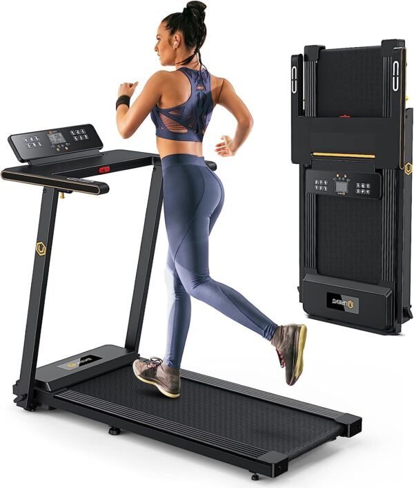 UREVO Portable Folding Treadmills for Home, Max 3.0 HP Running Walking Treadmill with 12 Pre Set Programs and Wider Tread Belt, Adjustable Display, Pause Detection - Image 8