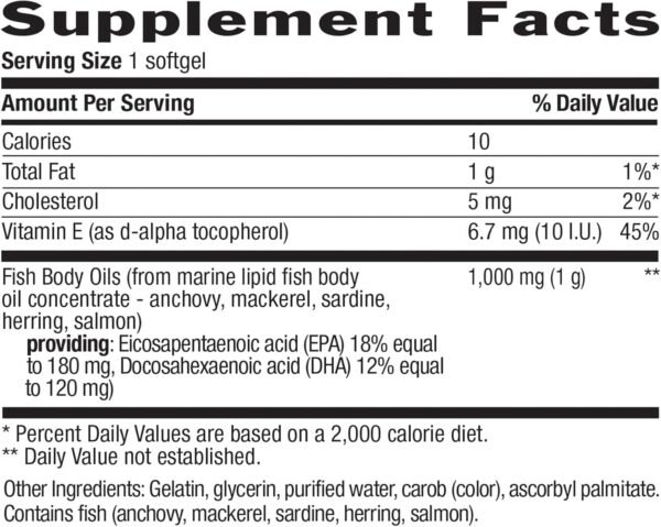 Country Life Omega-3 Fish Oil Supplement, 1000mg, 180mg EPA & 120mg DHA, Fish Oil Concentrate with Lemon Flavor, Burpless, 300 Softgels, Certified Gluten Free - Image 3