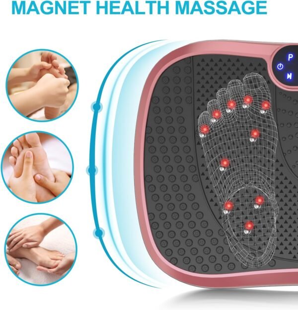 AXV Vibration Plate Fitness Platform Exercise Machine Vibrating Lymphatic Drainage Shaking Full Body Shaker Workout Vibrate Stand Shake Board Sport Gym for Weight Loss Fat Burner for Women Men - Image 5