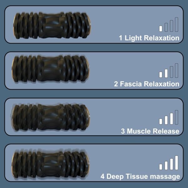 Vibrating Foam Roller Massager –Electric Foam Roller with 4 Vibration Modes– Rechargeable Battery – Durable Foam & Solid Core – Recovery,Fitness, Sports – Travel Foam Roller (Black) - Image 5